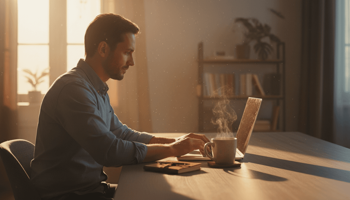 Trader beginning their daily trading routine